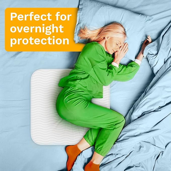 GREEN LIFESTYLE Washable Underpads - Large Bed Pads for use as Incontinence Bed Pads, Reusable Pet Pads, Great for Dogs, Cats, Bunny, Seniors Bed Pad (Pack of 2 - 48x48)