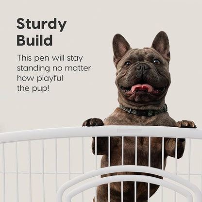 IRIS USA 24" 4-Panel Dog Puppy Playpen Fence Enclosure with Dog Gate Door - Indoor Pet Playpen - 4 or 8 Panel