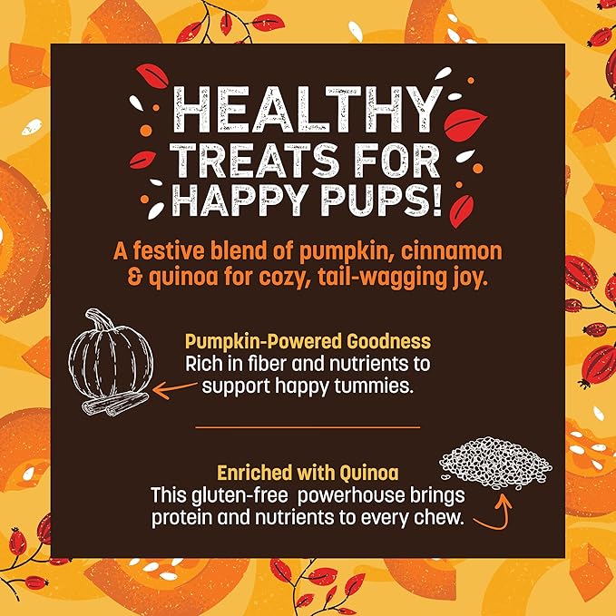 Earth Animal Wisdom Air Dried Jerky - Seasonal Pumpkin Spice Premium Natural Jerky Strips Dog Treats - 4 oz Bag