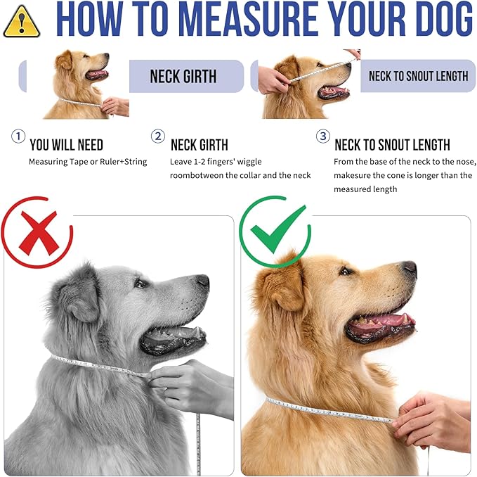 OneTigris Depth Adjustable Soft Dog Cone Collar for Medium Large Dogs After Surgery, Recovery for Small Dogs, Lightweight Elizabethan Collar for Dog to Stop Licking (Blue, L)
