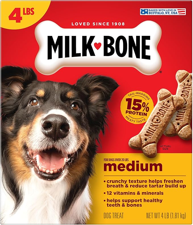 Milk-Bone Original Biscuits, Medium Dog Treats, 4 Lb. Box