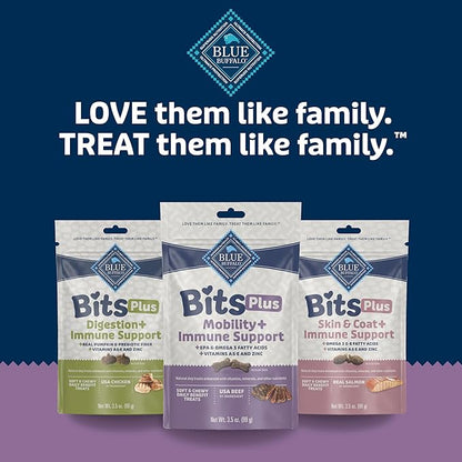 Blue Buffalo Blue Bits Plus Mobility and Immune Support Soft Dog Treats, Beef, 3.5-oz. Bag (Pack of 2)