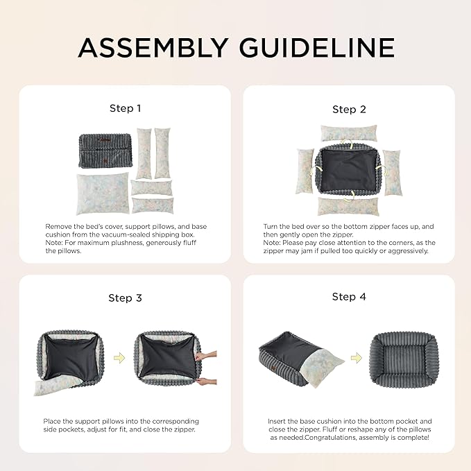 Bedsure ComfyFleece™ Cute Dog Bed for Small Dogs & Cats - Washable Furry Cat Beds, Rectangle Orthopedic Corduroy Fleece Puppy Beds with Removable Zipper Cover, 20x19x6inches, Vintage Indigo