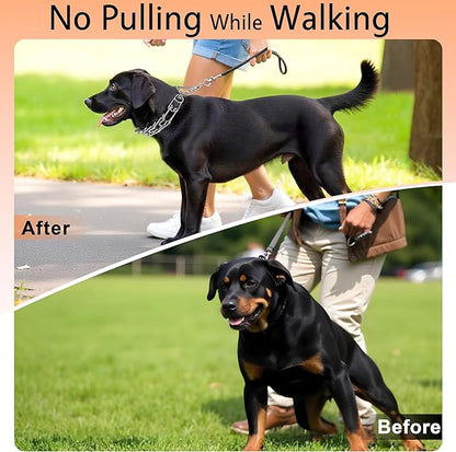DEYACE Stainless Steel Dog Training Collar, Quick Release Buckle, Adjustable Collar for Neck Girth 10.5"-13.5" Medium Dogs