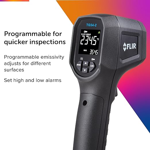 FLIR TG54-2 Infrared Spot Thermometer with Digital Readout: for Non-Contact Temperature Measurements up to 1,562 Degrees F