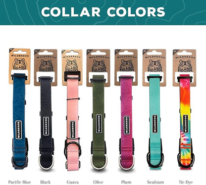 Wilderdog Waterproof Dog Collar- Repels Water & Dirt - Large 17"-24" - Olive
