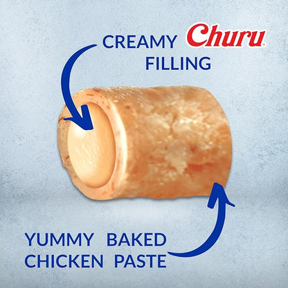 INABA Churu Bites for Dogs, Soft & Chewy Dog Treats with Vitamin E, 0.42 Ounces Each Tube, 20 Tubes, Chicken & Cheese Variety Box