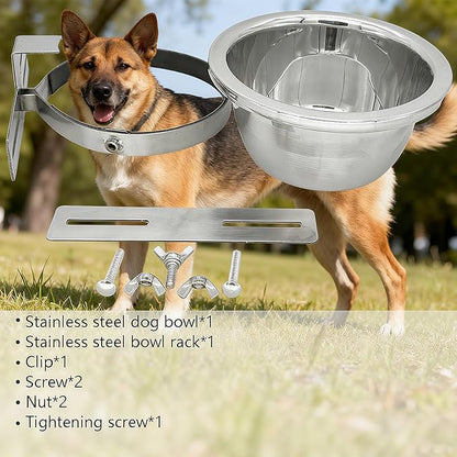 Large Dog Water Bowl No Spill Hanging Large Dog Crate Food Bowl for Kennel, XL(2750ml/93oz)