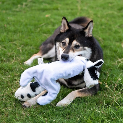 Best Pet Supplies Squeaky Dog Toys with Soft Durable Fabric for Small, Medium and Large Pets Interactive Toy for Indoor Play, Supports Active Biting and Play - Cow, Small