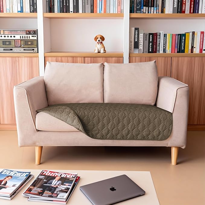 gogobunny 100% Double Sided Waterproof Dog Blanket Soft Pet Bed Cover Reversible Protect Furniture Couch Sofa Car for Puppy Cat Kids (Dark Walnut/Light Walnut, 32x53 Inch (Pack of 1))