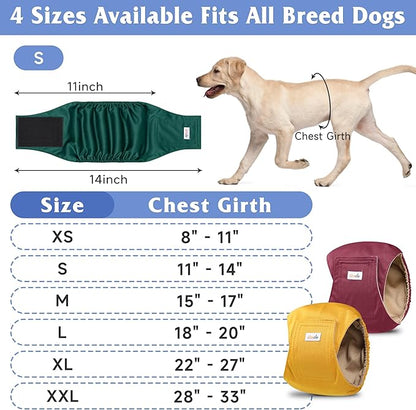 5 Pack Dog Diapers Male Reusable, Premium Belly Bands for Dogs, High Absorbing Male Dog Pee Wraps for Doggie in Incontinence or Excitable Urination Red M