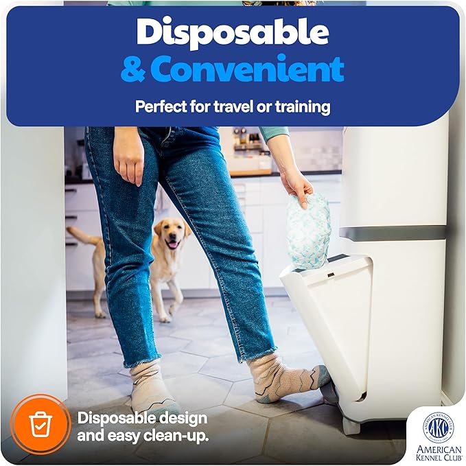 American Kennel Club Male Dog Wrap, Disposable Diapers with Wetness Indicator, Large, 50 Count