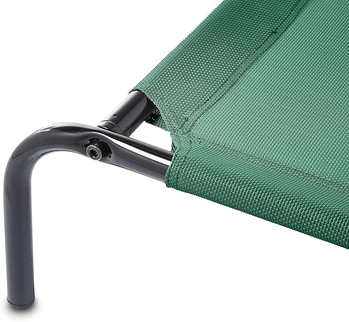 Amazon Basics Cooling Breathable Elevated Dog Bed with Metal Frame for Small Dogs, 36" x 22" x 7.5", Green