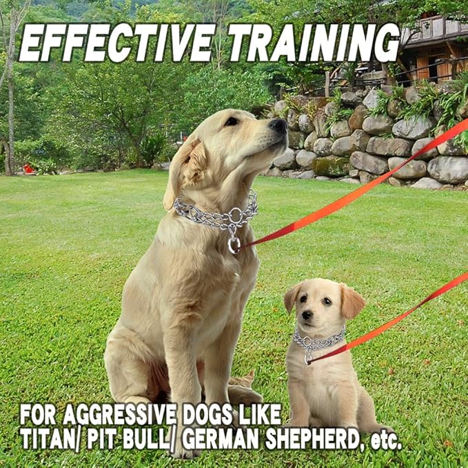 Prong Collars for Dogs, No Pull Dog Collar, Dog Training Collar for Large Medium Small Dogs, Stainless Steel Adjustable with Comfort Rubber Tips (Large, 4.0mm, 23.6-Inch)