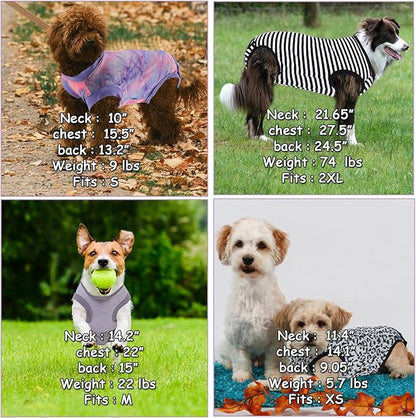 Dog Surgical Recovery Suit, After Spay Abdominal Wounds Post Surgical Suit for Dogs Female Male Onesies, Anti Licking Breathable Pet Shirt for Small Large Dogs, Dog Surgery Collar Alternatives