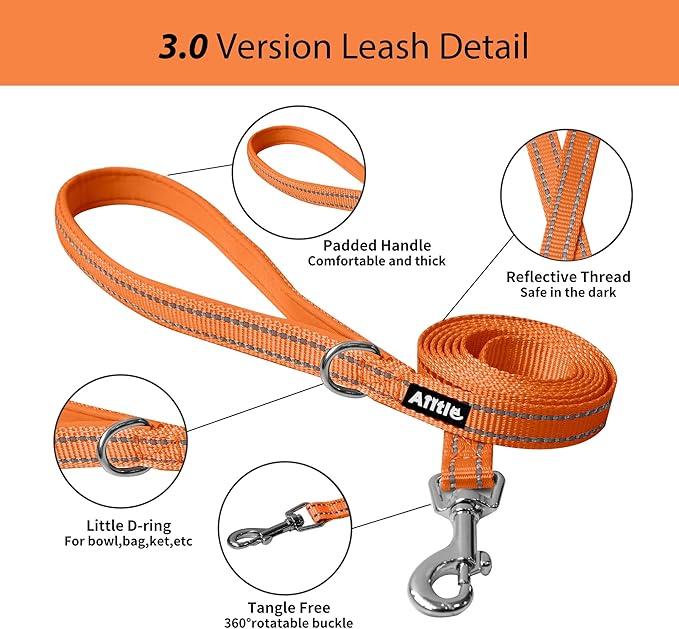 AIITLE Small Harness for Puppy with A Leash - Dog Vest Harness with Super Breathable Mesh, Reflective No-Pull Pet Harness for Outdoor Walking, Running for Small Dogs, Cats Orange XXS