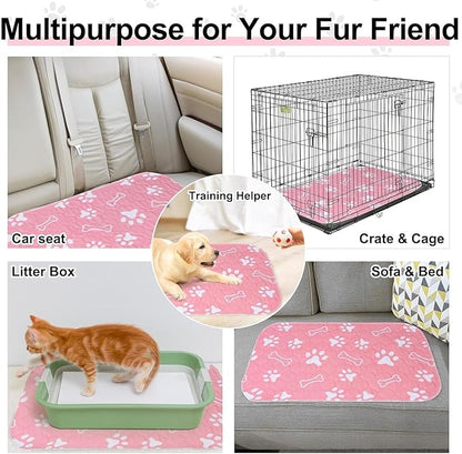 BEAUTYZOO Washable Pee Pads for Dogs, 72" x 72" Extra Large Reusable Puppy Pads, Absorbent Potty Training Dog Mats, Non-Slip Pet Whelping Pads for Incontinence, Housebreak, Crate, Bed, Playpen, Pink