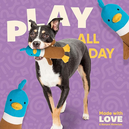 Yomp Plush Duck Dog Toy – Durable Stuffed, No Squeaker Dog Toys with Natural Canvas and Crinkle Paper – Interactive Stuffed Animal for Dogs (Quacker)