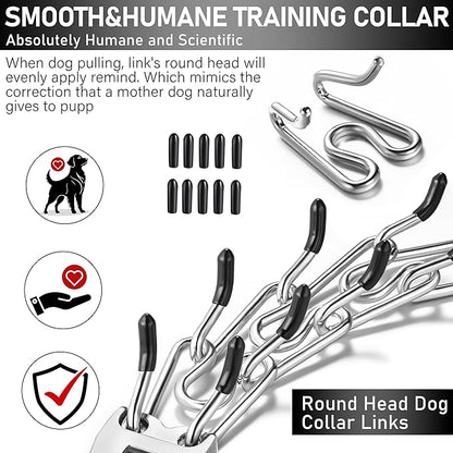 Dog Training Collar Adjustable Stainless Steel Collar with Quick Release Buckle for Small Medium Large Dog (XL Neck Girth 16.9"-22.2")