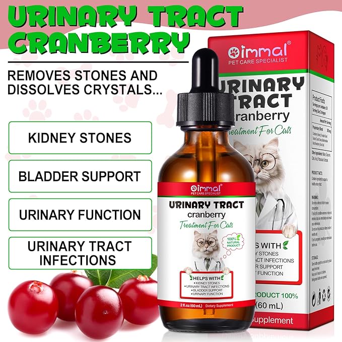 Urinary Tract for Cats, Natural Cat Urinary Tract Infection Treatment Drops Supports Bladder, Kidney Stone, Cat UTI, Cranberry Kidney Bladder Support Supplement, Chicken Flavor - 60ml / 2.02oz-2PCS