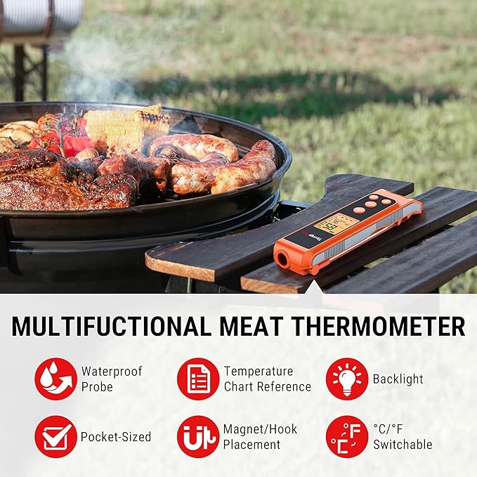 TempPro TP420 2-in-1 Instant Read Thermometer for Cooking, Infrared Thermometer with Meat Probe, Non-Contact Laser Meat Thermometer for Griddle Grill Pizza Oven HVAC Pool (Previously ThermoPro)