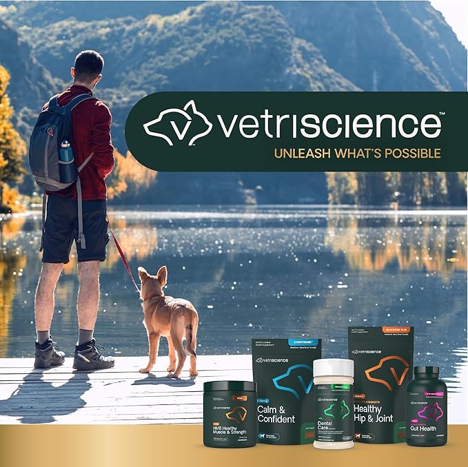 VetriScience Clinically Tested Composure Calm & Confident Chews - Supplement for Dogs with Anxiety, Stress & Fear with L-Theanine for Thunderstorms, Fireworks or Travel, Peanut Butter, 120 Count