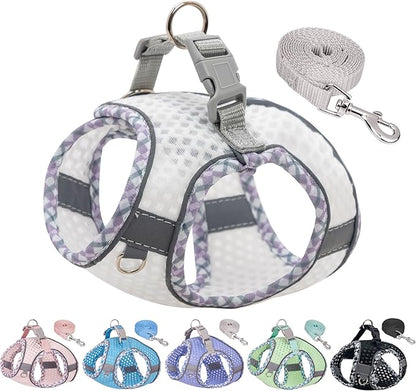 Summer Pet Supply No Pull, Step in Adjustable Dog Harness with Padded Vest for Hot Weather, Escape Proof Ultra Thin Soft Easy to Put on Small Dogs White S