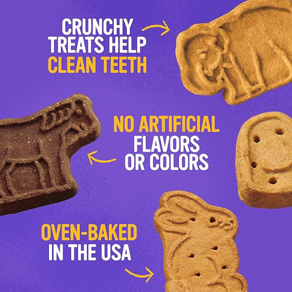 Blue Dog Bakery More Crunch Large Assorted Flavors, Dog Biscuits, Healthy Treats, All Natural, Bacon, Chicken, Cheese, Peanut, 43.2 oz (Pack of 1)