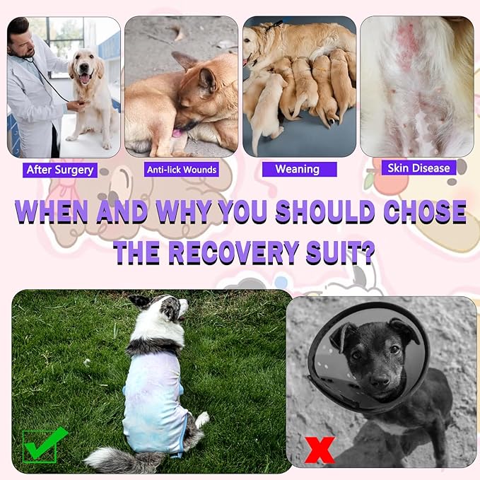 Dog Surgery Recovery Suit, Surgical Recovery Suit for Dog Male Neuter, Female Spay Shirt, Cone Alternative Pet Surgical Onesie Post Surgery Bodysuit, Tie-dye Light Blue, X-Small