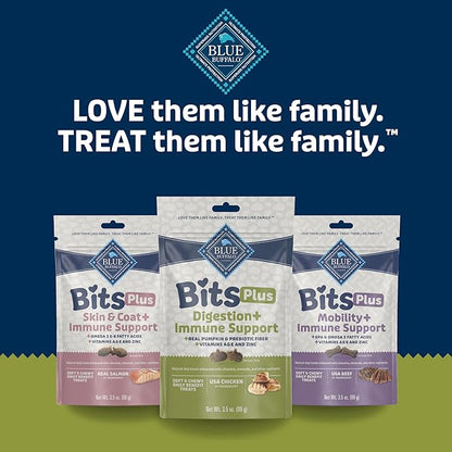 Blue Buffalo Blue Bits Plus Digestion and Immune Support Dog Treats, Chicken, 3.5-oz. Bag (Pack of 2)