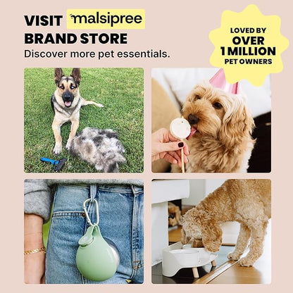 MalsiPree Dog Water Bottle - 19 Oz, Black, BPA-Free - Portable & Lightweight Water Dispenser with Bowl for Dogs - Leak-Proof & No-Waste Design for Travel