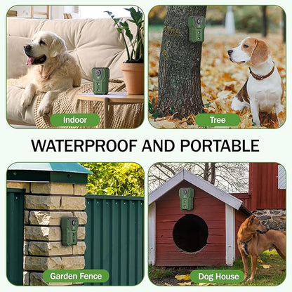 QHZ Solar-Powered Ultrasonic Bark Deterrent Device Solar and USB Charging Three-Mode Ultrasonic Bark Control Unit Suitable for Home/Garden/Farm Waterproof Outdoor Dog Bark Control Device (Green)