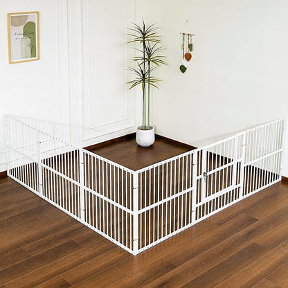 Dog Playpen - 32" Height Dog Pen, Heavy Duty Puppy Pen with Door, Safe & Sturdy, Easy Assemble for Indoor/Outdoor Pet Playpen