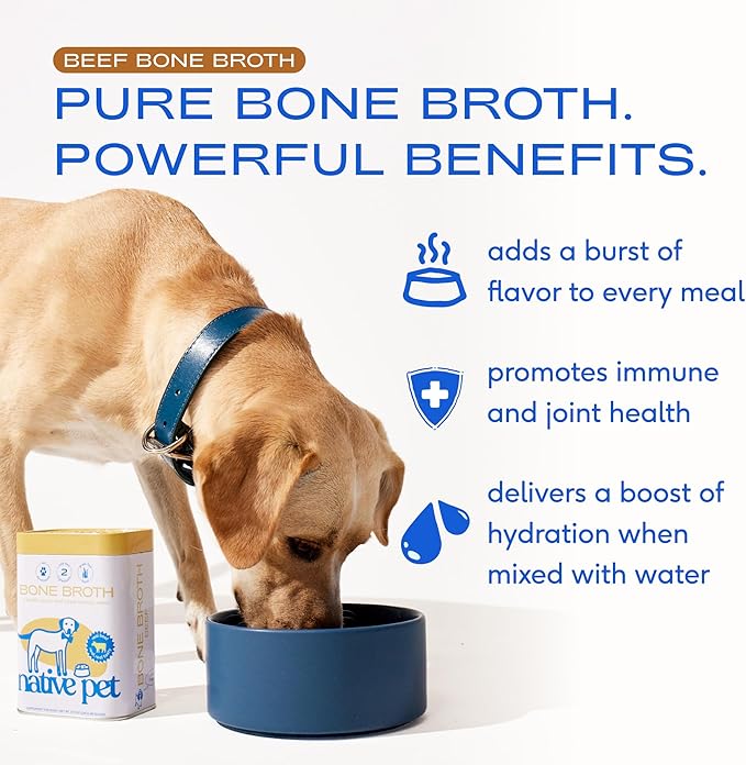 Native Pet Goat Milk Powder for Dogs (120 Scoops) & Beef Bone Broth Powder for Dogs (48 Scoops) - Organic Goat Milk to Support a Healthy Digestive System and Beef Bone Broth Protein Rich Food Topper