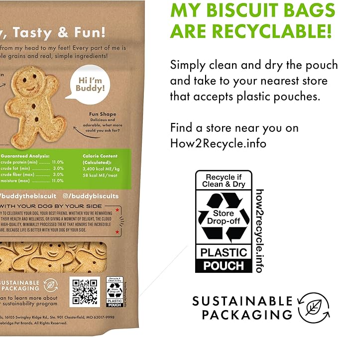 Buddy Biscuits 3.5 lbs. Bag of Crunchy Dog Treats Made with Roasted Chicken,(Pack of 2)