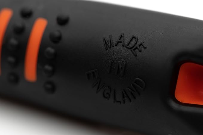 ACME Alpha 211.5 Professional Dog Training Whistle with Enhanced Ergonomic Grip. BPA-Free Plastic. 110 dBA. Long Range. Standardized Frequency. Weatherproof. Made in the UK (Black on Day Glow Orange)