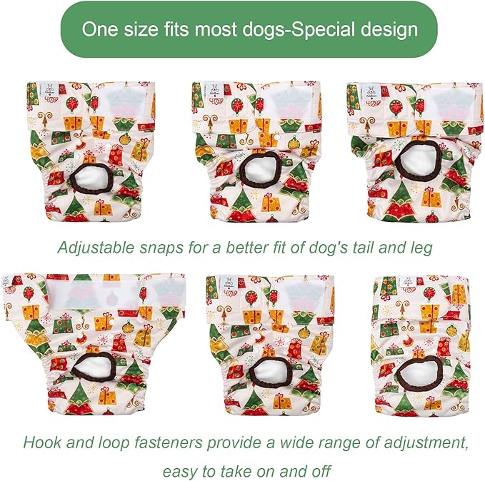 CuteBone Dog Diapers Female Washable Small Medium Large 3 Pack Reusable Doggie Diapers Puppy Period Pants for Doggy Heat Cycle Peeing