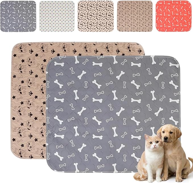 Puppy Pads with Pheromones,Forever Pad,Washable Pee Pads for Dogs,Reusable Pee Pads for Dogs,Waterproof and Leak-Proof,Non-Slip Base Training Pads Suitable for Home and Dog Crates(Gray+Brown,XL)
