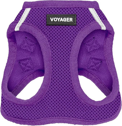 Best Pet Supplies Voyager Step-in Air Harness - All Weather Mesh, Reflective, No Pull Harness for Dogs, Cats - Secure with Hook & Loop Fastener, Buckle, Double D-Rings - Purple, XL
