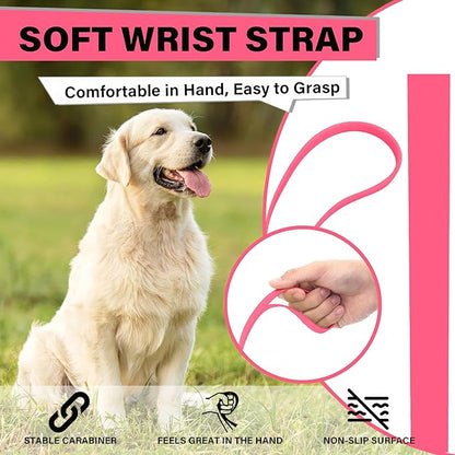 Dog Training Leash - Long Line for Recall & Obedience, Nylon Training Lead with Padded Handle, 15 ft / 20 ft / 30 ft / 50 ft / 100 ft - Long Leash for Dogs Outside, Small/Medium/Large
