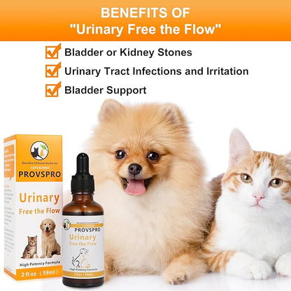 Dogs and Cats Bladder Crystals Treatment or Stone, Bladder Kidney Stones Dissolver for Pet, Cat Dog Urinary Tract Supplements for Kidney and Bladder Stones, Urinary Free The Flow, 2 fl oz (59ml)