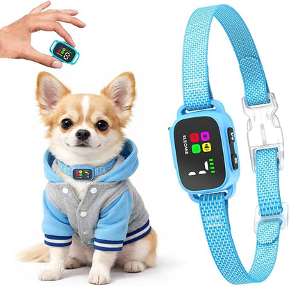 Tiny Bark Collar for Small Dogs 5-15 lbs and Puppies - No Shock Anti Barking Collar - Rechargeable Smart Collar for Dog Training with 7 Sensitivity Levels and 3 Beep&Vibration Modes (Pure Blue)