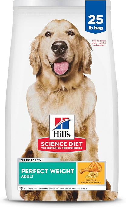 Hill's Science Diet Adult Perfect Weight Dry Dog Food, Chicken & Brown Rice, 25 lb. Bag