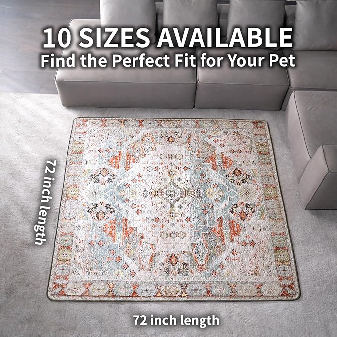 Washable Pee Pads for Dogs, Reusable Puppy Potty Training Pads, Ultra-Absorbent Thick Waterproof Leak-Proof Non-Slip Pads & Mat for Crate, Playpen, Floor, Whelping & Housebreaking , 1 Pack 72"x72"