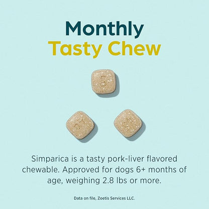 Simparica (sarolaner) Chewables for Dogs, 120 mg/tab, 88.1-132 lbs (Brown), 3 Tablets