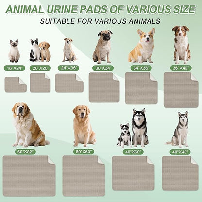 Washable Pee Pads for Dogs, 2 Pack Reusable Puppy Pads Dog Pads, Non-Slip Dog Pee Pads, Leakproof Pet Pee Pads Wee Wee Pads for Dogs. (Brown, 34"x36"(Pack of 2))