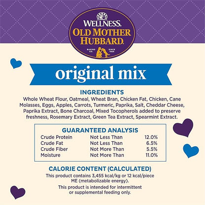 Wellness Old Mother Hubbard Classic Original Mix Dog Biscuits, Natural Training Treats, 4 Flavors, Mini Size, 20 oz Bag