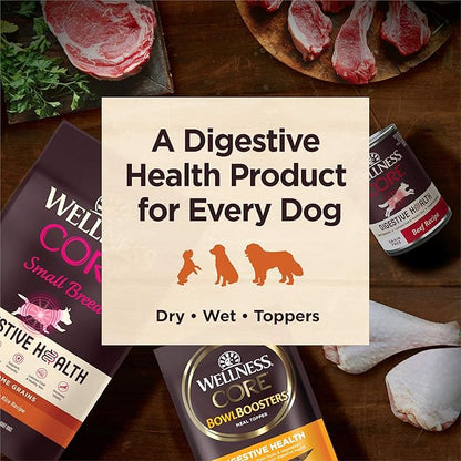 Wellness CORE Digestive Health Small Breed Adult Dry Dog Food, Wholesome Grain Kibble, Sensitive Stomach, Natural, High Protein, Chicken Recipe, 12 lb Bag