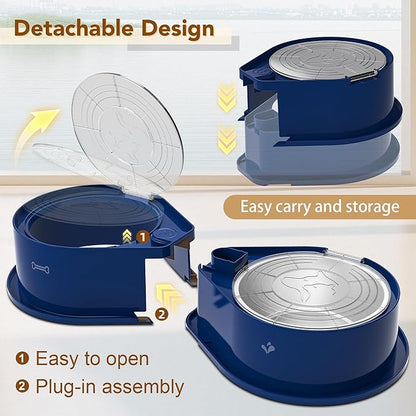 Newget Stainless Steel Dog Bowl Set with Lids, 304 Metal Dual Food & Water Bowls for Dogs & Cats, Large Capacity Pet Feeder with Cover Keeps Food Fresh, Anti-Skid Dog Dish for Small/Medium/Large Pets