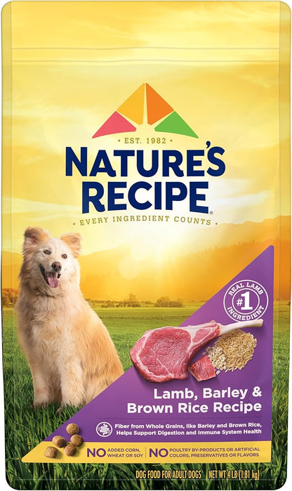 Nature's Recipe Lamb, Barley & Brown Rice Recipe Dry Dog Food, 4 lb. Bag
